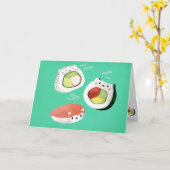 De leuke Kat van Sushi Kaart (Gele Bloem)