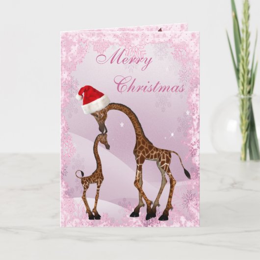 De leuke Kerstkaart van het Mamma & van de Giraffe Feestdagen Kaart (Voorkant)