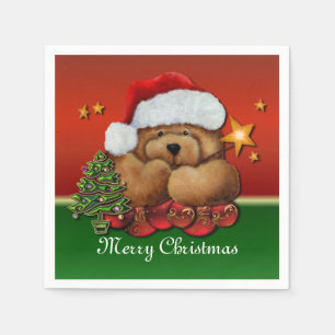 De leuke Kerstman draagt de Servetten van Kerstmis
