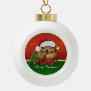 De leuke Kerstman draagt het Ornament van de Bal