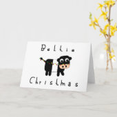 De leuke Koe van Galloway van Kerstmis van Beltie Kaart (Gele Bloem)