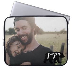 De leuke Pa draagt Silhouet met personaliseert Laptop Sleeve