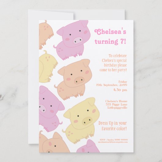 De leuke Partij van de Verjaardag van Weinig Kaart (Achterkant)