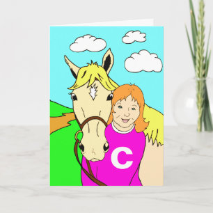 De leuke Pony en Verjaardag van het Meisje Kaart