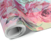 De leuke romantische waterverven van de rozen cadeaupapier (Rol Hoek)