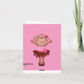 De leuke, Roze Aap in het Meisje van de Tutu dankt Bedankkaart (Achterkant)