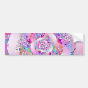De leuke Roze BloemenVector Girly nam toe Bumpersticker