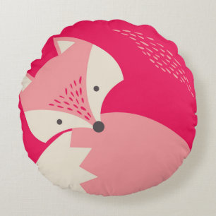 De leuke Roze Cartoon van de Vos om Hoofdkussen Rond Kussen