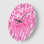 De leuke Roze Gestreepte Dierlijke Druk van de Grote Klok (Hoek)