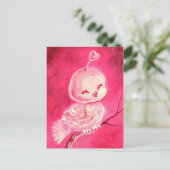 De leuke Roze Vogel van Valentijn Feestdagenkaart (Staand voorkant)
