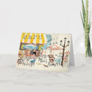 De leuke Schets van de Scène van de Koffiebar van Kaart