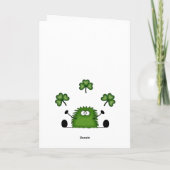 De leuke St Patrick van de Verjaardag Fuzzies Kaart (Achterkant)