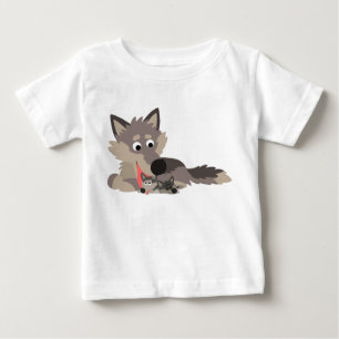 De leuke T-shirt van het Baby van de Wolf en van