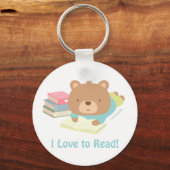 De leuke Teddybeer houdt van Sleutelhanger te (Voorkant)