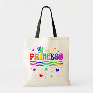 De leuke Tiara van de Prinses van de Regenboog van Tote Bag