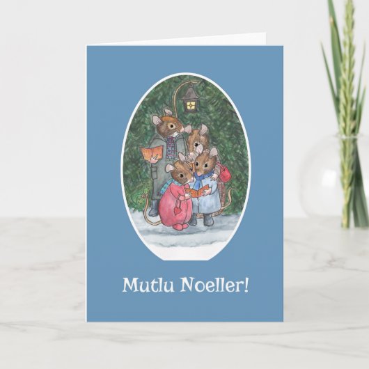 De leuke Turkish van Muizen Kerstkaart van Carol Feestdagen Kaart (Voorkant)