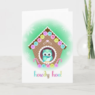 De leuke uil van Kerstmis Feestdagen Kaart