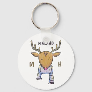 De leuke van het de douanemonogram van het Rendier Sleutelhanger