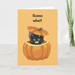 De leuke Zwarte Kaart van Halloween van de Pompoen