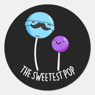 De leukste pop grappige lolly grap donkere achterg ronde sticker