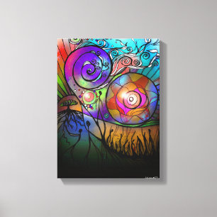 De levende aarde (omgepakt Canvas) Canvas Afdruk