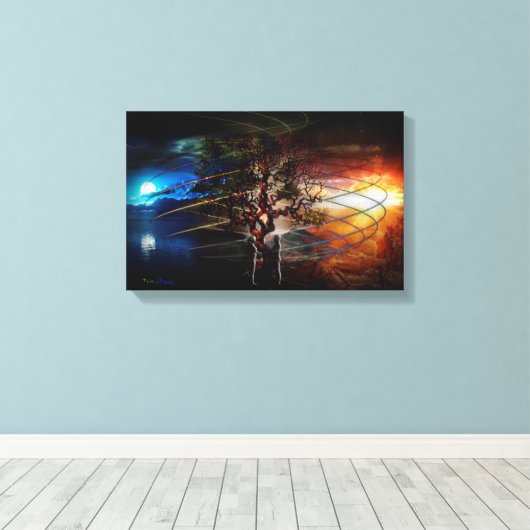 De levensboom canvas afdruk (Insitu (Houten vloer))