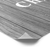 De levensloop vieren  Foto Grey Wood Funeral Poster (Hoek)