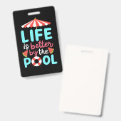 De levenszwemmer is beter voor de pool badge (Voor- en achterkant)