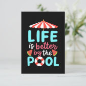 De levenszwemmer is beter voor de pool RSVP kaartje (Staand voorkant)