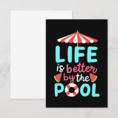 De levenszwemmer is beter voor de pool RSVP kaartje (Voorkant / Achterkant)