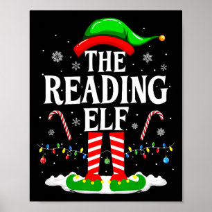 De Lezende Elf Kerst Grappig Boek Lezer Kerstmis B Poster