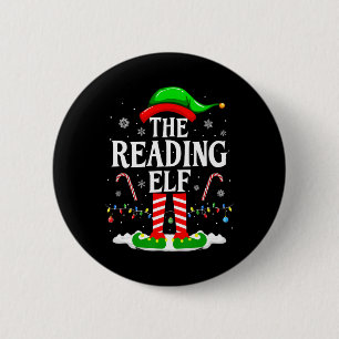 De Lezende Elf Kerst Grappig Boek Lezer Kerstmis B Ronde Button 5,7 Cm