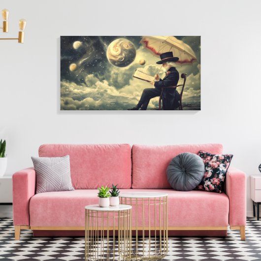 De lezer canvas afdruk (Insitu (Woonkamer))