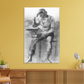 De lezer canvas afdruk (Insitu (Woonkamer))