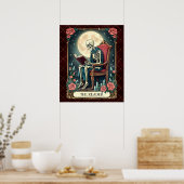 De lezer,  stijl Tarot Kaart Skelet Poster (Keuken)