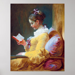 De lezer van Jean-Honoré Fragonard Poster