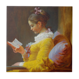 De lezer van Jean-Honore Fragonard Tegeltje