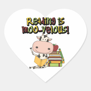 De lezing is moo-Velous Hart Sticker