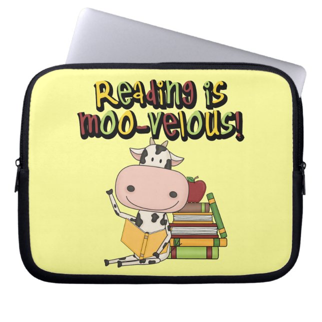 De lezing is moo-Velous Laptop Sleeve (Voorkant)