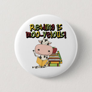 De lezing is moo-Velous Ronde Button 5,7 Cm