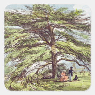 De Libanese cedar-boom in het Arboretum, Kew Garde Vierkante Sticker