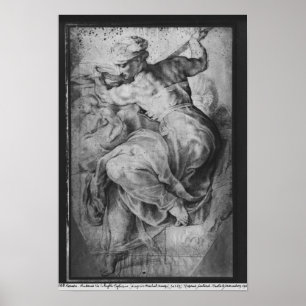 De Libische Sibyl, na Michangelo Buonarroti Poster