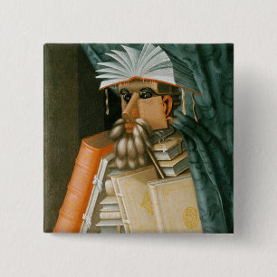 De Librarian Vierkante Button 5,1 Cm