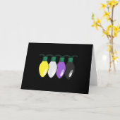 De Lichten van Kerstmis van de Trots van Nonbinary Kaart (Gele Bloem)