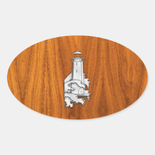 De Lichter van de Stijl van het Chroom op het Deco Ovale Sticker