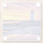 De lichthouder | Peggy's Cove Glazen Onderzetter (Achterkant)