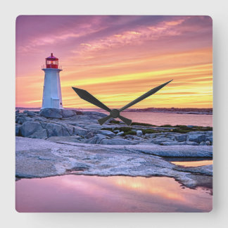 De lichthouder | Peggy's Cove Vierkante Klok