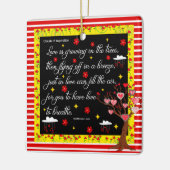 De liefde groeit in het ornament van de bomen (Links)