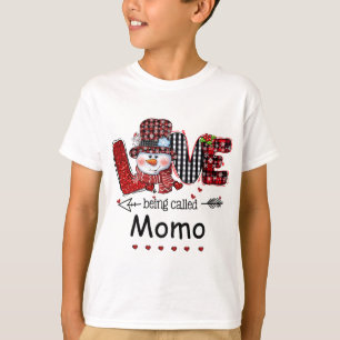De liefde heet Momo Snowman Kerstmis Red Pset T-shirt