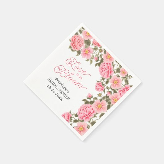 DE LIEFDE IS IN BLOEI PRETTIGE ROZE WILDE ROZEN SERVET (Hoek)